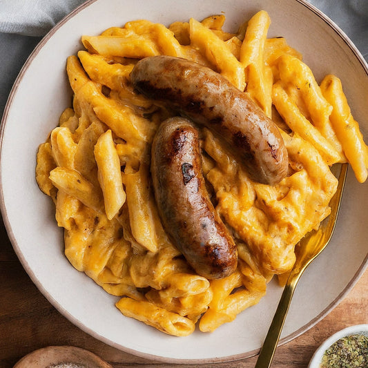 Chicken Sausage Green Chili Pasta with Seasonal Vegetables