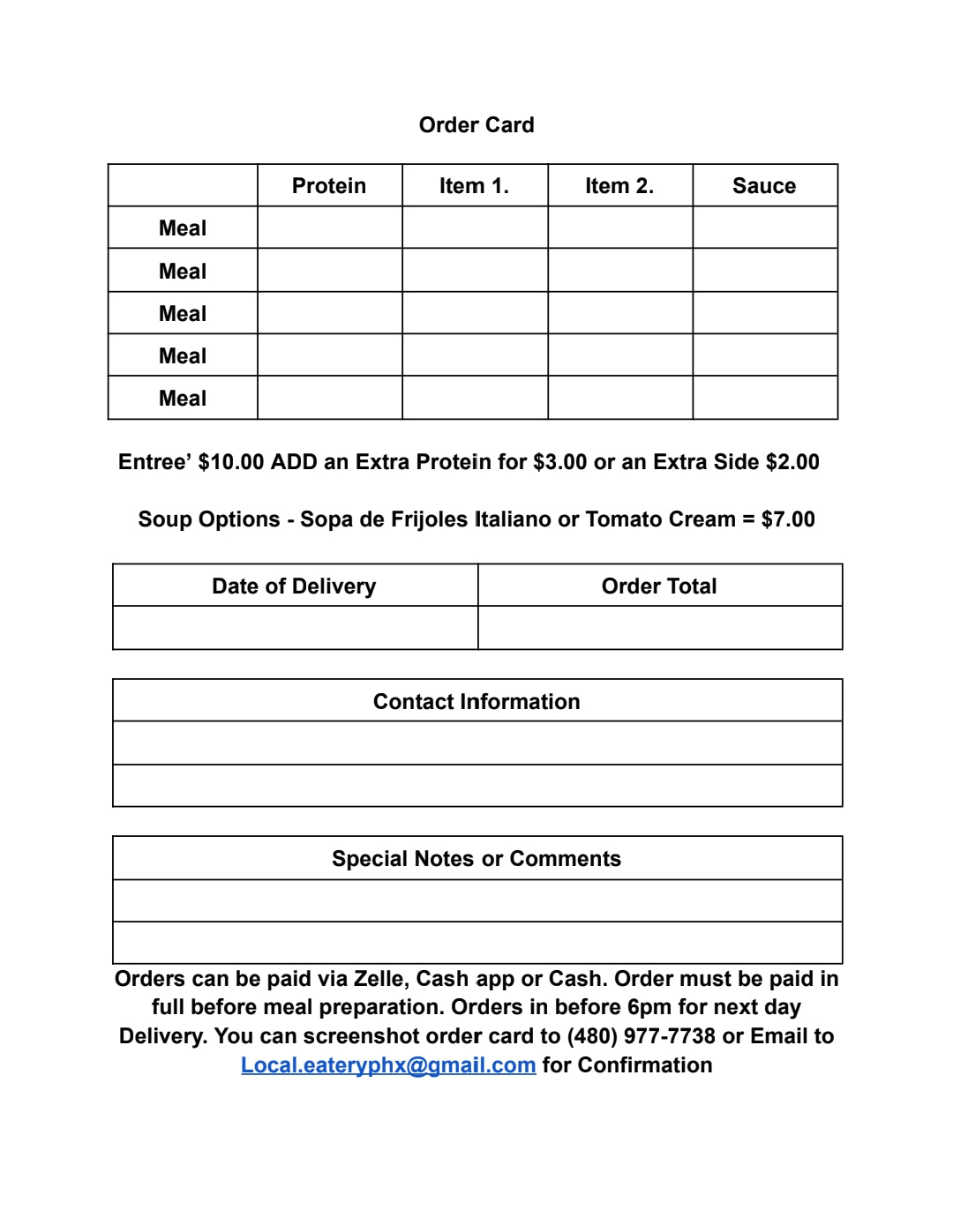 Maricopa Arizona Meal Prep